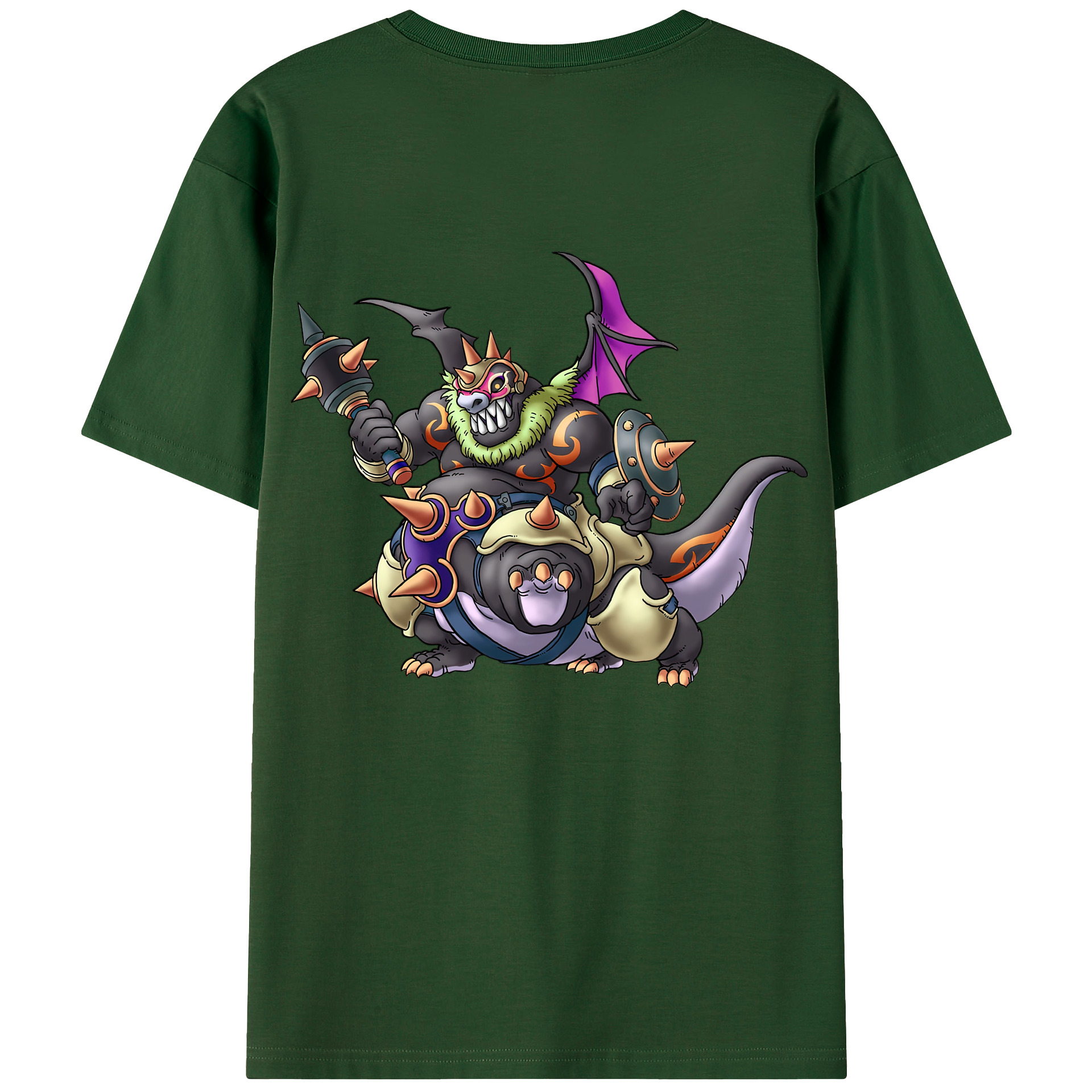 （画像用） ドラゴンクエスト Doragon Kuesuto Dragon Quest 綿100％半袖Tシャツ（背面プリント）